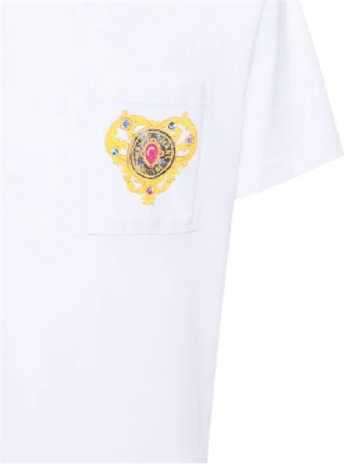 White t-shirt con logo Versace Jeans | 76GAHL01CJ01L003